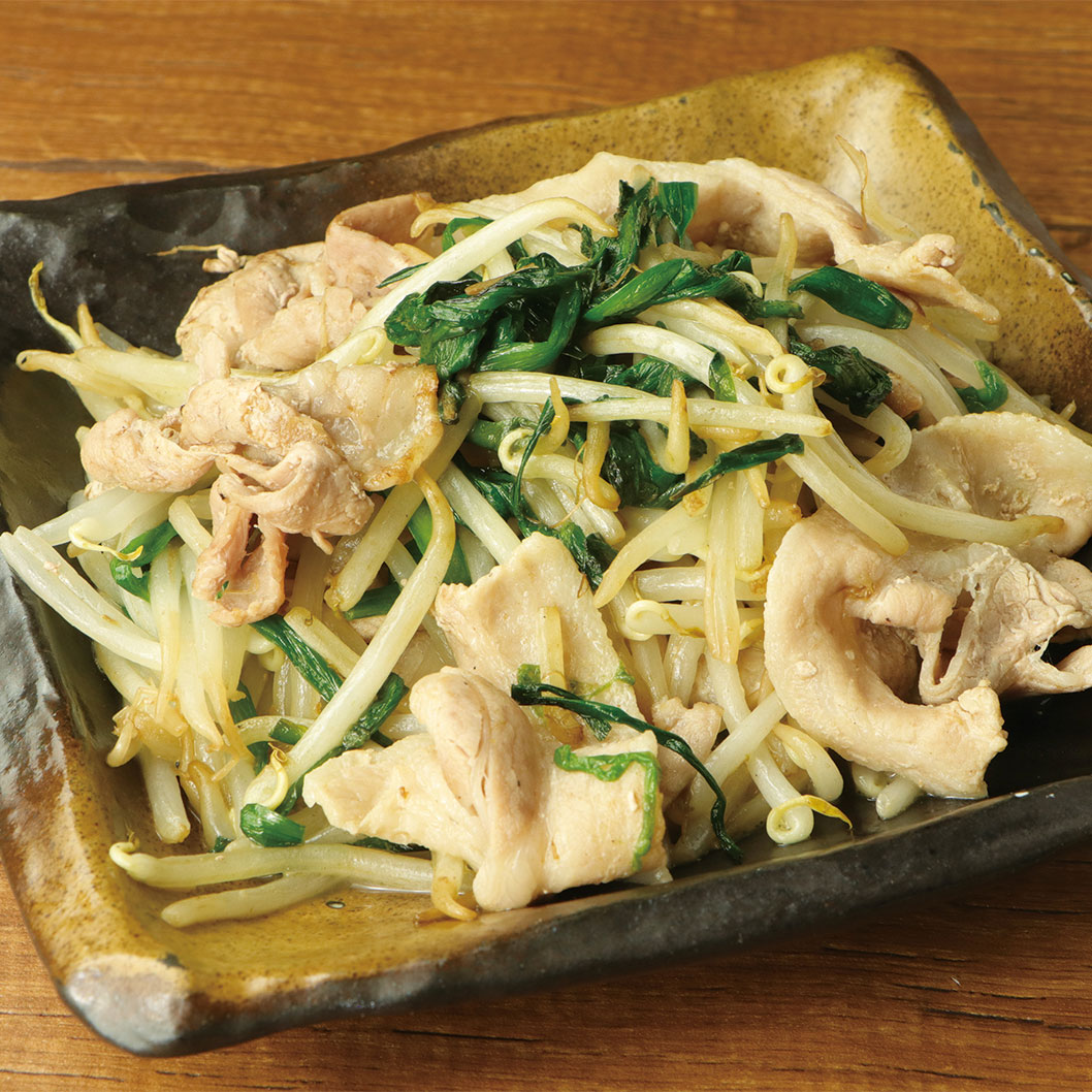 豚バラニラもやし炒め～ゆず胡椒添え～